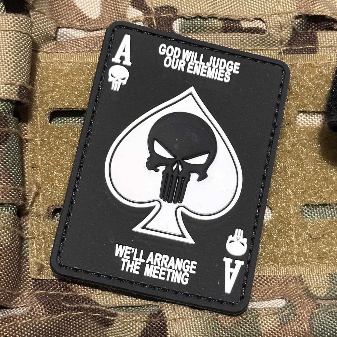 Parche PVC 3D con velcro – PUNISHER - Carta Poker AS