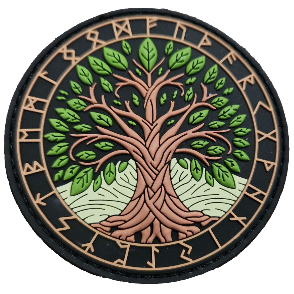 Parche PVC 3D con velcro – VIKINGO ARBOL VIDA Yggdrasil